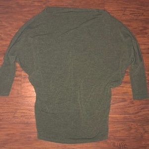 Open Neck, 3/4 Sleeve Long Taped Sweater